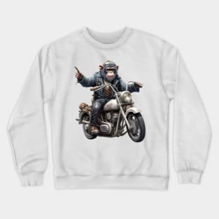 Monkey Biker Retro Motorcycle Crewneck Sweatshirt